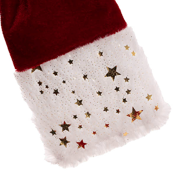 Pre-Made Bow Plush Velour Christmas Trim Red White (18x28cm)