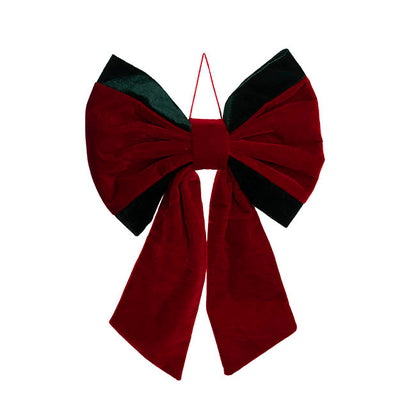 Pre-Made Bow Deluxe Velvet Red & Green (33Wx45cm)