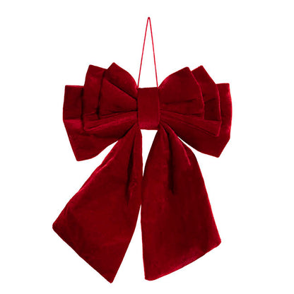 Pre-Made Bow Deluxe Velvet Layered Red (26Wx34cm)