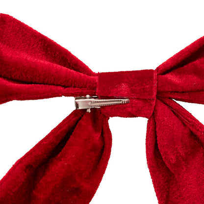 Pre-Made Bow Deluxe Velvet with Clip Red Pack 2 (19Wx14cm)