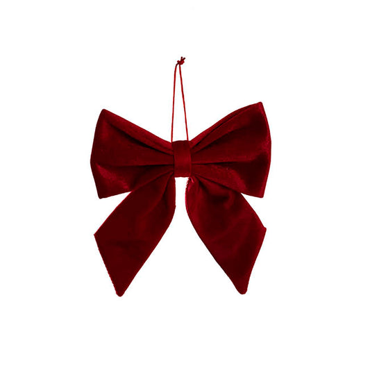 Pre-Made Bow with Clip Luxe Velvet Dark Red (20Wx20cm)