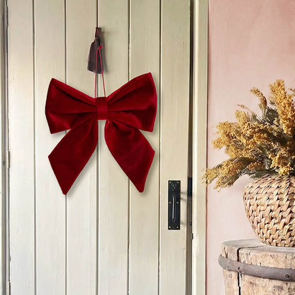 Pre-Made Bow Luxe Velvet Dark Red (20Wx20cm)