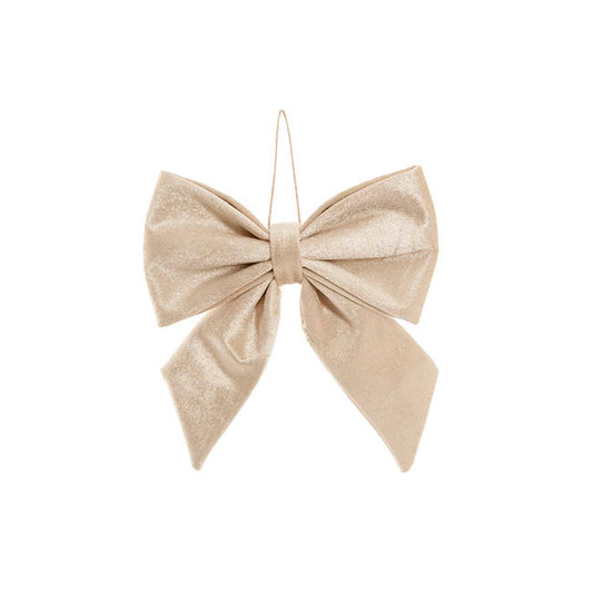 Pre-Made Bow with Clip Luxe Velvet Champagne Gold (20Wx20cm)