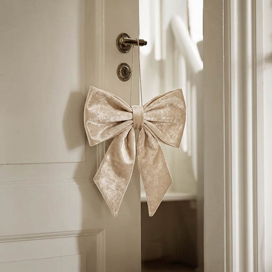 Pre-Made Bow Luxe Velvet Champagne Gold (20Wx20cm)