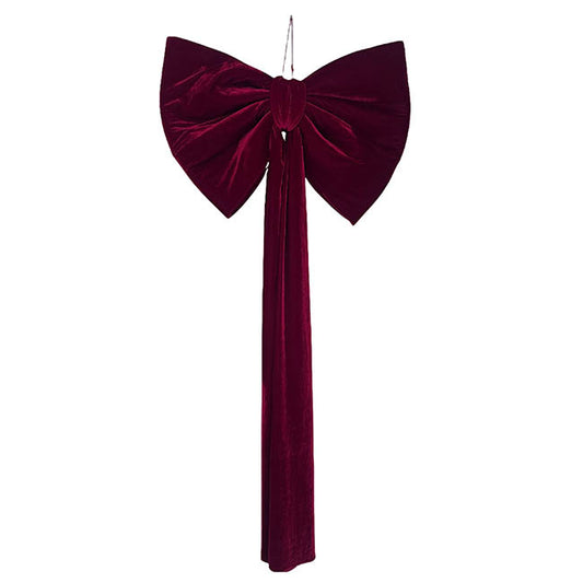 Signature Grande Velour Tree Topper Bow Burgundy (70Wx150cm)