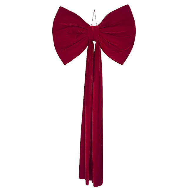 Signature Grande Velour Tree Topper Bow Red (70Wx150cm)
