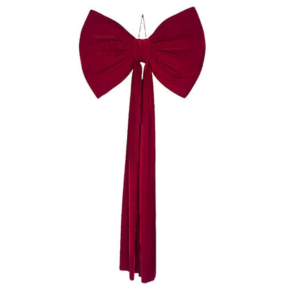 Signature Grande Velour Tree Topper Bow Red (70Wx150cm)