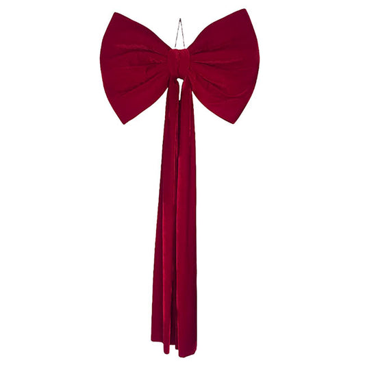 Signature Grande Velour Tree Topper Bow Red (70Wx150cm)