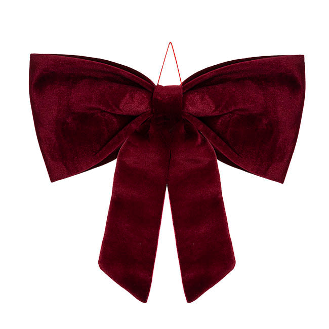 Signature Velour Mini Tree Topper Bow Burgundy (50Wx50cm)