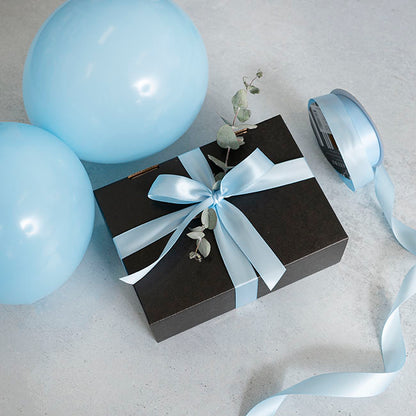 Ribbon Satin Deluxe Double Faced Baby Blue (25mmx25m)