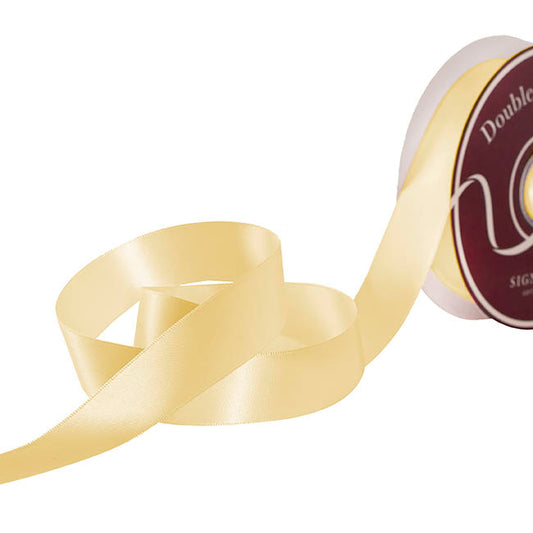 Ribbon Satin Deluxe Double Faced Butter Neutral (25mmx30m)