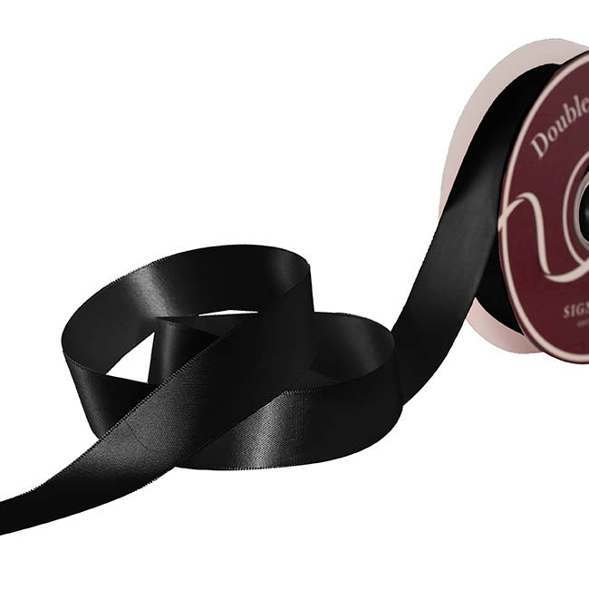 Ribbon Satin Deluxe Double Faced Black (25mmx30m)