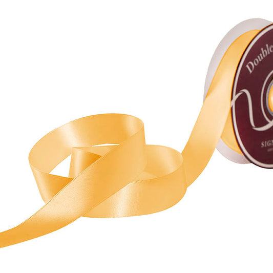 Ribbon Satin Deluxe Double Faced Buttercup (25mmx30m)