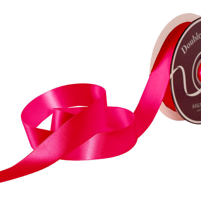 Ribbon Satin Deluxe Double Faced Hot Pink (25mmx30m)