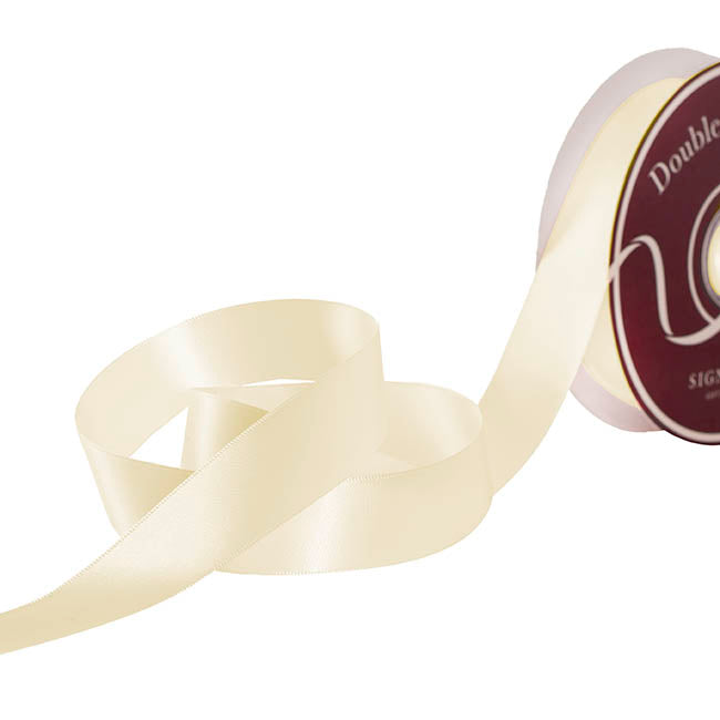 Ribbon Satin Deluxe Double Faced Ivory (25mmx30m)