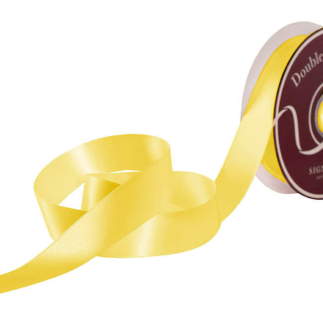 Ribbon Satin Deluxe Double Faced Lemon (25mmx30m)