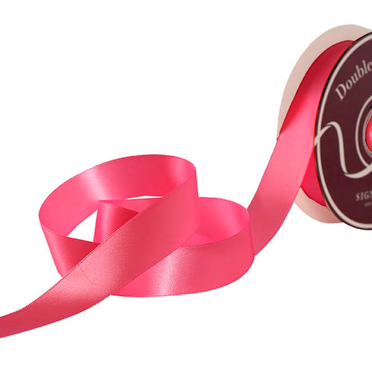 Ribbon Satin Deluxe Double Faced Deep Pink (25mmx30m)