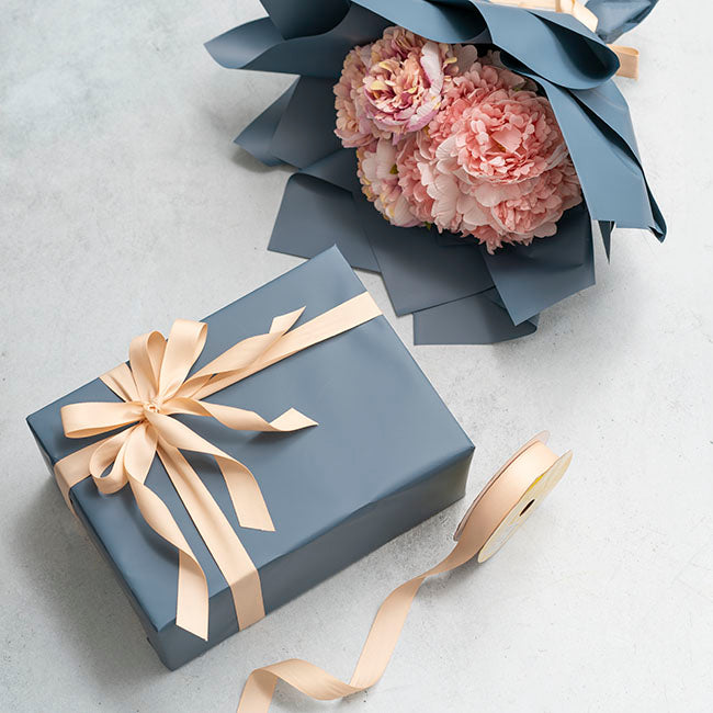 Cotton Ribbon Recycled rPET Material Blush (25mmx25m)