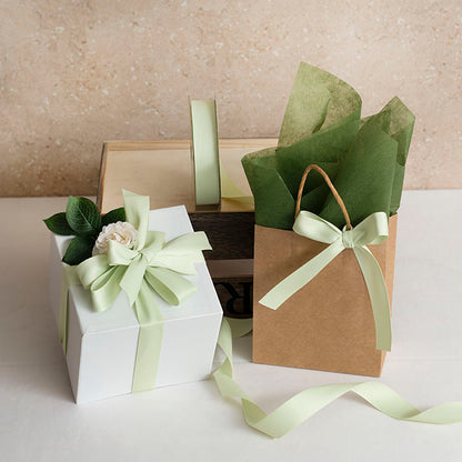 Cotton Ribbon Recycled rPET Material Pistachio (25mmx25m)