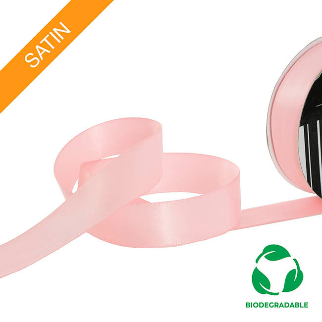 Ribbon Bio-Poly Blend Deluxe Satin Baby Pink (25mmx25m)