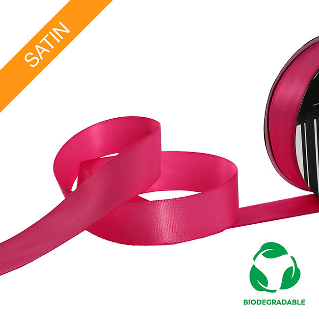 Ribbon Bio-Poly Blend Deluxe Satin Hot Pink (25mmx25m)