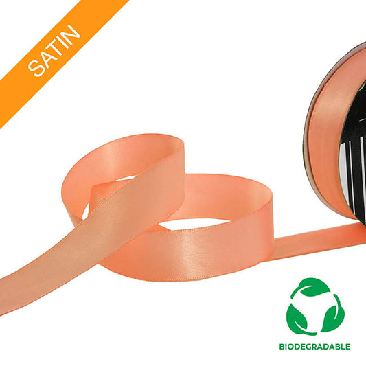 Ribbon Bio-Poly Blend Deluxe Satin Peach (25mmx25m)