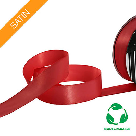 Ribbon Bio-Poly Blend Deluxe Satin Rouge Red (25mmx25m)