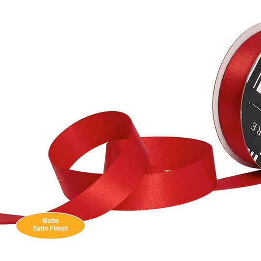 Ribbon Soft Touch Luxury Matte Satin Ruby Red (25mmx30m)