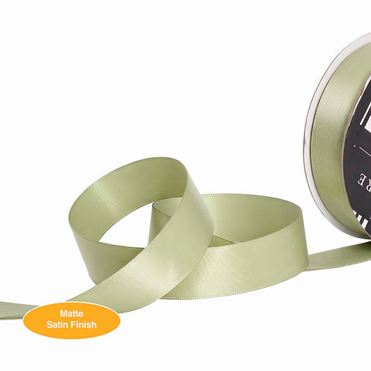 Ribbon Soft Touch Luxury Matte Satin Spring Moss (25mmx30m)
