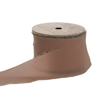 Ribbon Chiffon Frayed Edge Wood Spool Muddy Paws (48mmx20m)