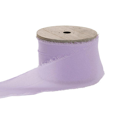Ribbon Chiffon Frayed Edge Wood Spool Wisteria (48mmx20m)