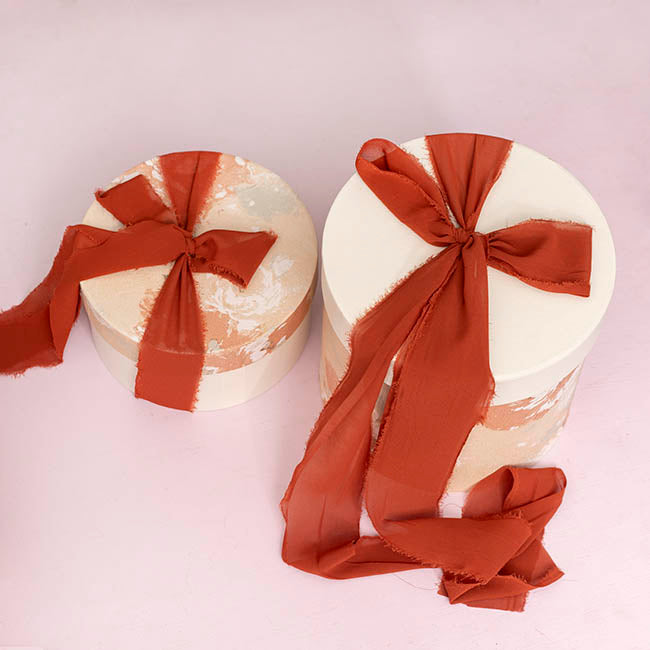 Ribbon Chiffon Frayed Edge Wood Spool Burnished (48mmx20m)