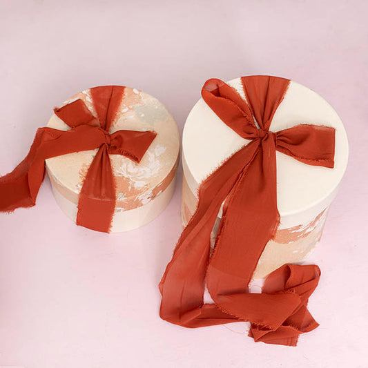 Ribbon Chiffon Frayed Edge Wood Spool Burnished (48mmx20m)