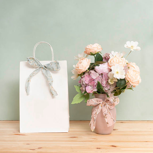 Ribbon Chiffon Fabulous Florals Sewn Edge Blue (50mmx10m)