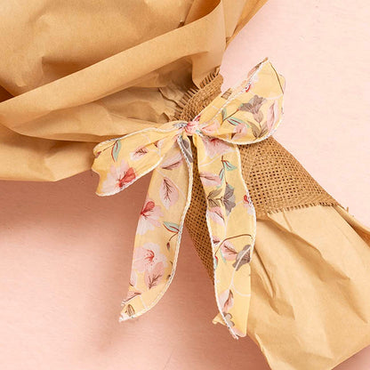 Ribbon Chiffon Fabulous Florals Sewn Edge Lemon (50mmx10m)