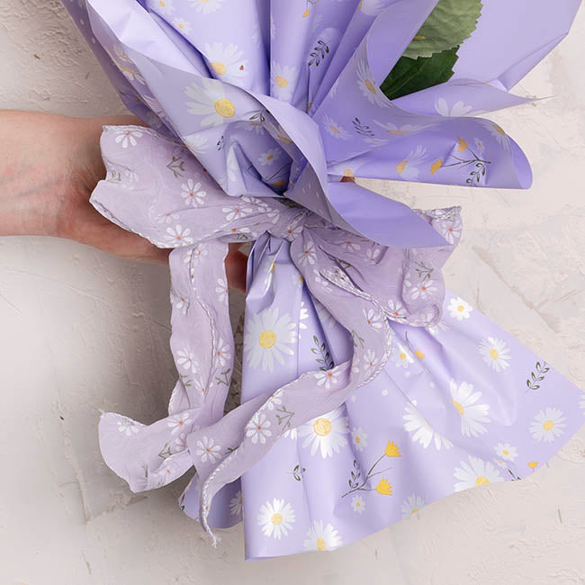 Ribbon Sheer Daisy Delight Wire Edge Lavender (60mmx10m)