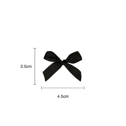 Pre-Made Ribbon Bow 10mm Satin Black Pack 24 (3.5cm)