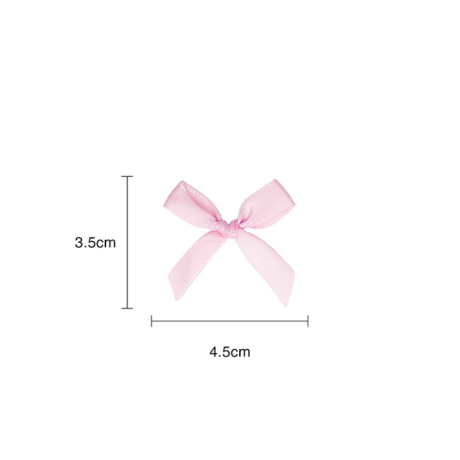Pre-Made Ribbon Bow 10mm Satin Baby Pink Pack 24 (3.5cm)