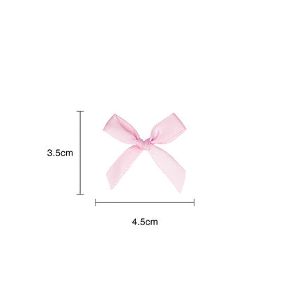 Pre-Made Ribbon Bow 10mm Satin Baby Pink Pack 24 (3.5cm)