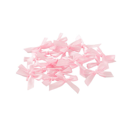 Pre-Made Ribbon Bow 10mm Satin Baby Pink Pack 24 (3.5cm)