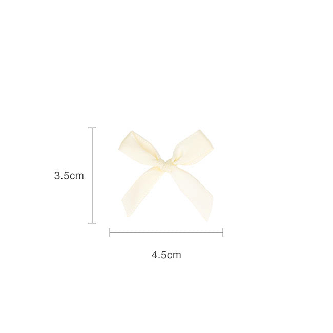 Pre-Made Ribbon Bow 10mm Satin Ivory Pack 24 (3.5cm)
