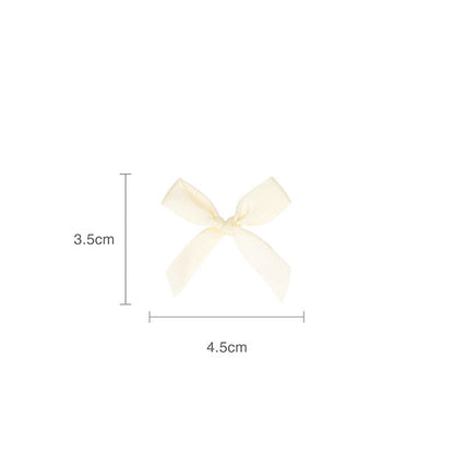 Pre-Made Ribbon Bow 10mm Satin Ivory Pack 24 (3.5cm)