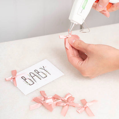 Pre-Made Ribbon Bow 10mm Satin Dust Pink Pack 24 (3.5cm)