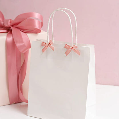 Pre-Made Ribbon Bow 10mm Satin Dust Pink Pack 24 (3.5cm)