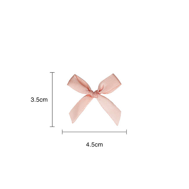 Pre-Made Ribbon Bow 10mm Satin Dust Pink Pack 24 (3.5cm)