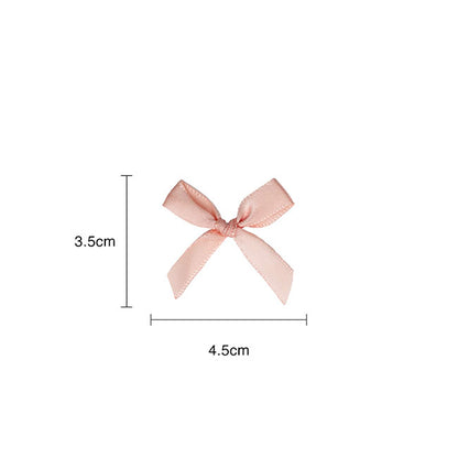 Pre-Made Ribbon Bow 10mm Satin Dust Pink Pack 24 (3.5cm)