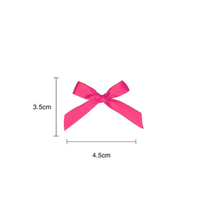 Pre-Made Ribbon Bow 10mm Satin Hot Pink Pack 24 (3.5cm)
