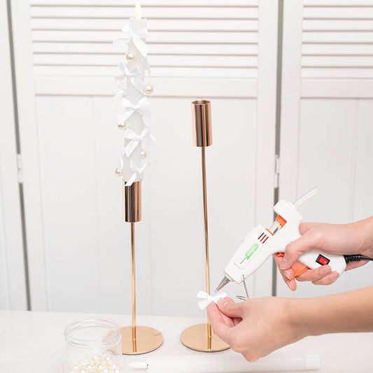 Pre-Made Ribbon Bow 10mm Satin White Pack 24 (3.5cm)