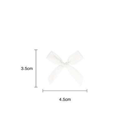 Pre-Made Ribbon Bow 10mm Satin White Pack 24 (3.5cm)