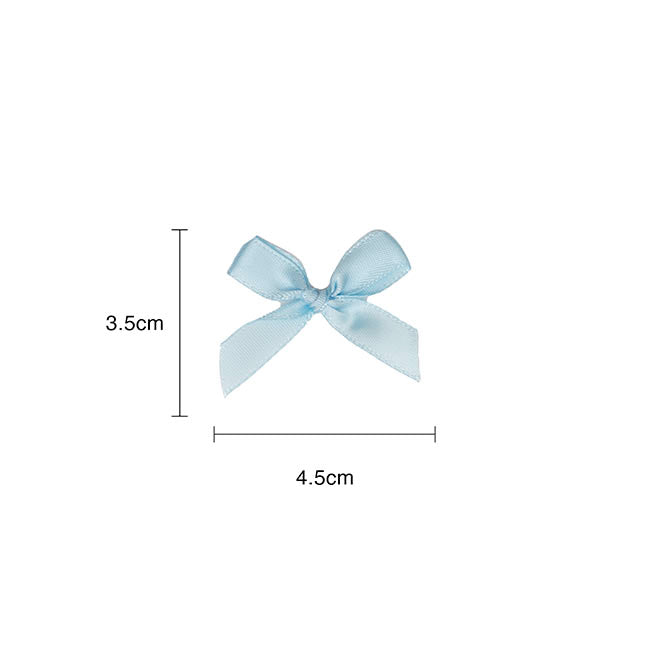 Pre-Made Ribbon Bow 10mm Satin Pastels Mix Pack 48 (3.5Lcm)